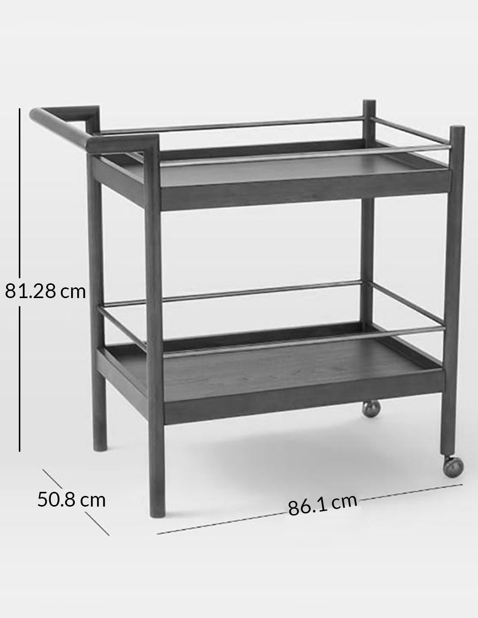 Carro de bar cocina Mid Century madera