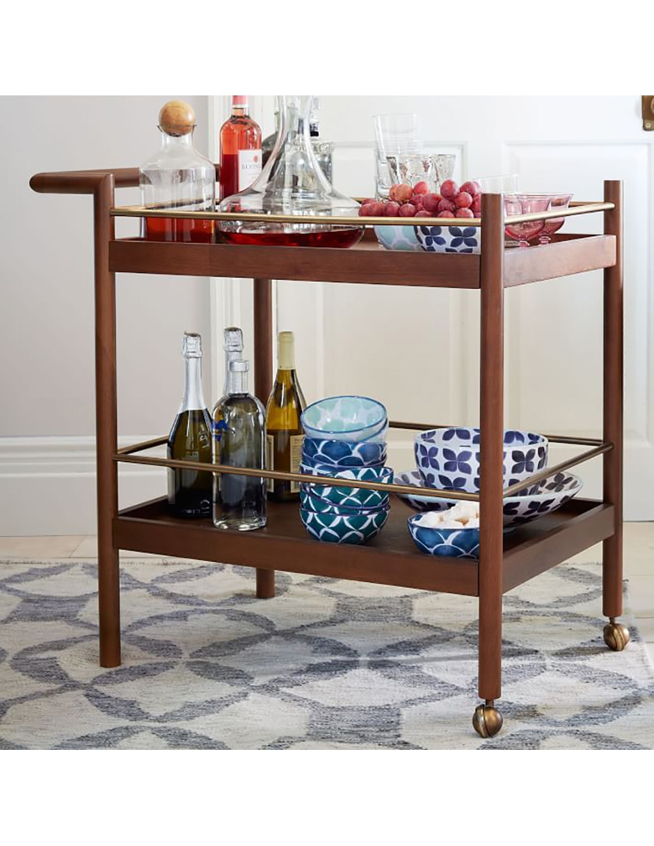 Carro de bar cocina Mid Century madera