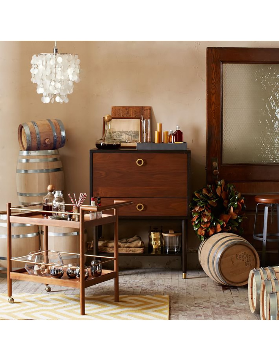 Carro de bar cocina Mid Century madera