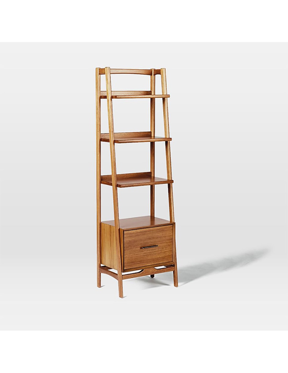 Librero armable Mid Century de madera 1