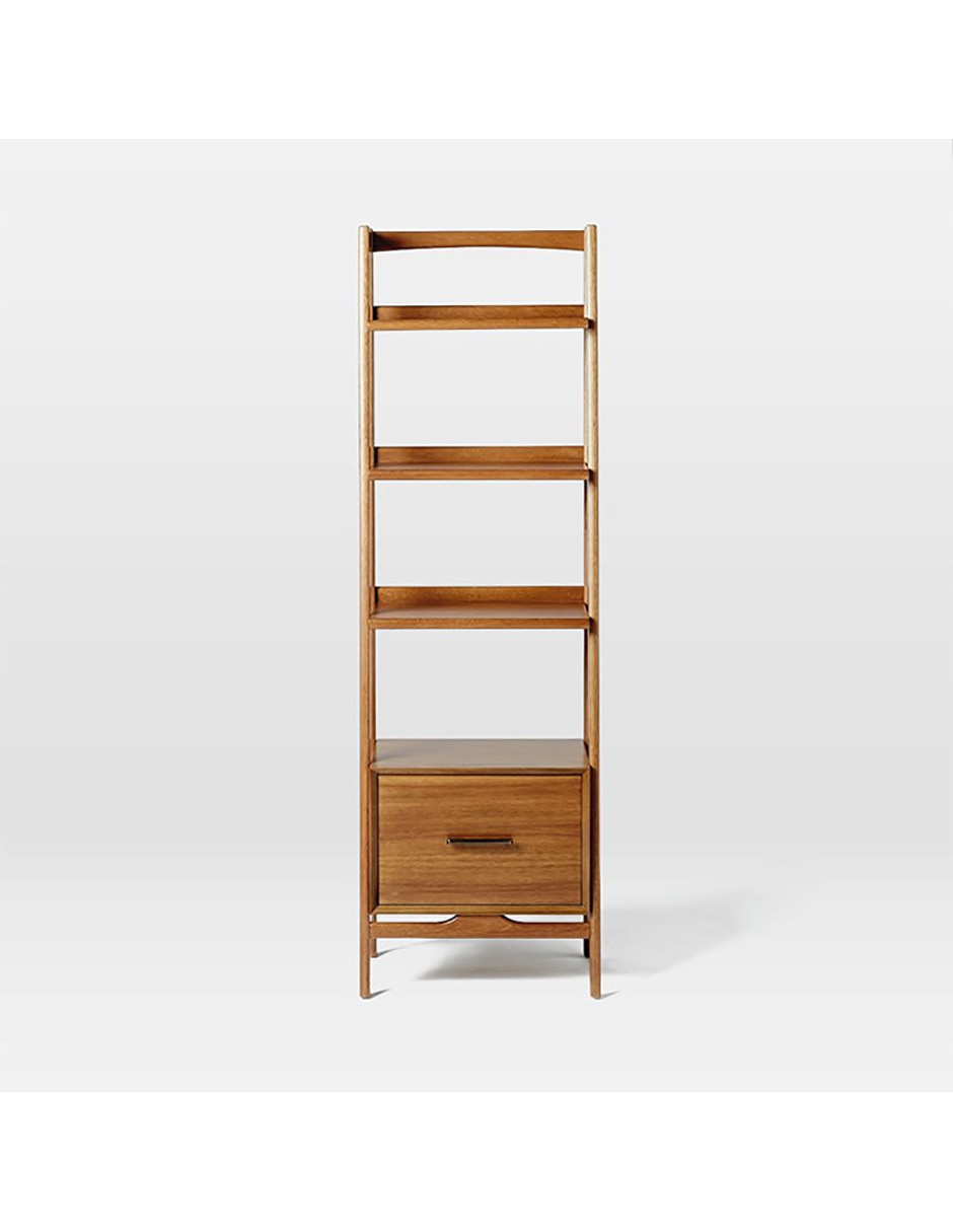 Librero armable Mid Century de madera 5