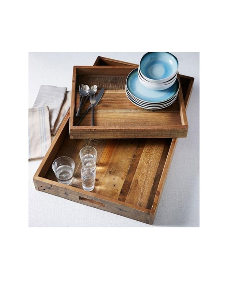 Charola multiusos Reclaimed Wood de madera 2