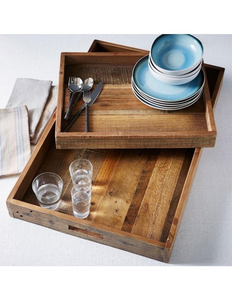 Charola multiusos Reclaimed Wood de madera 2