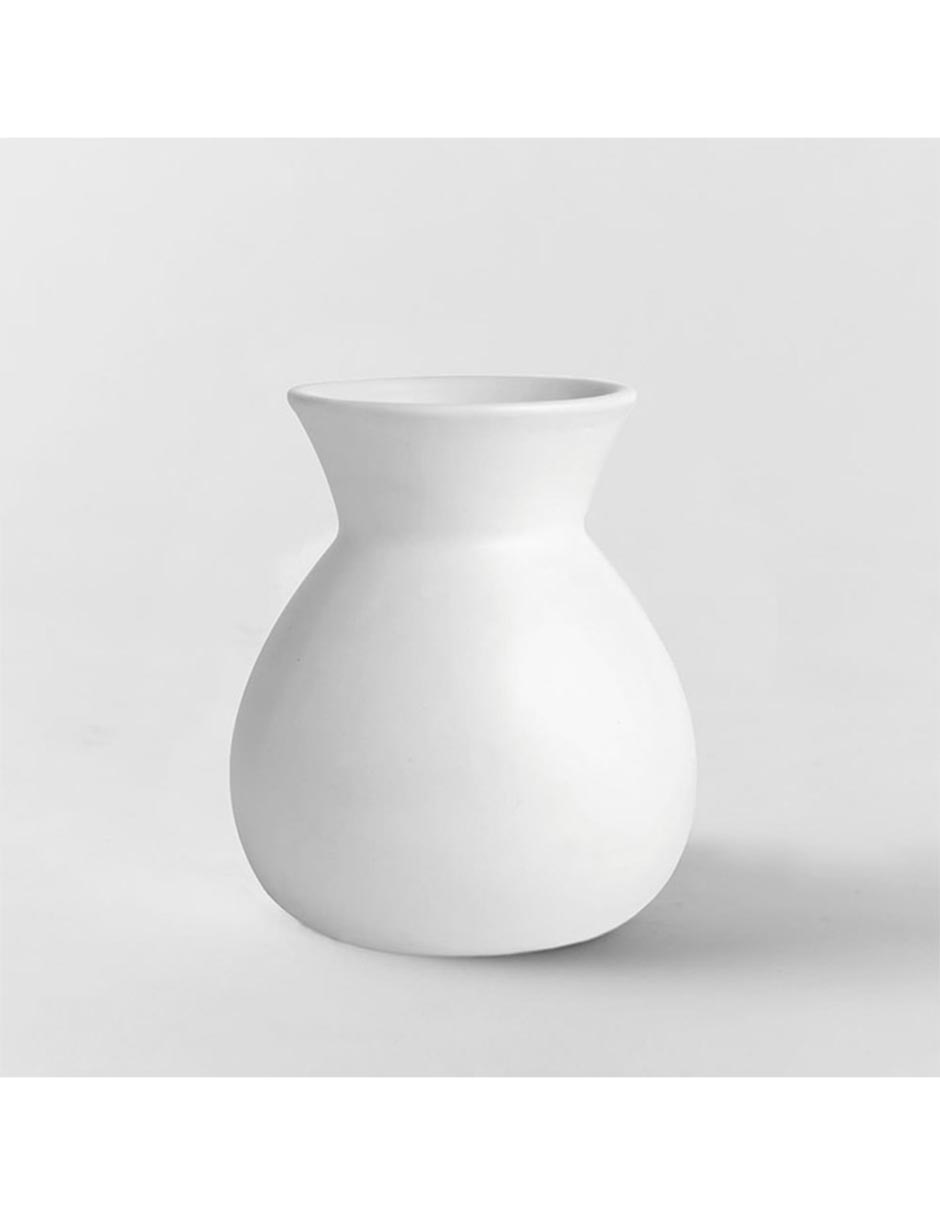 Florero Pure White Matte de cerámica
