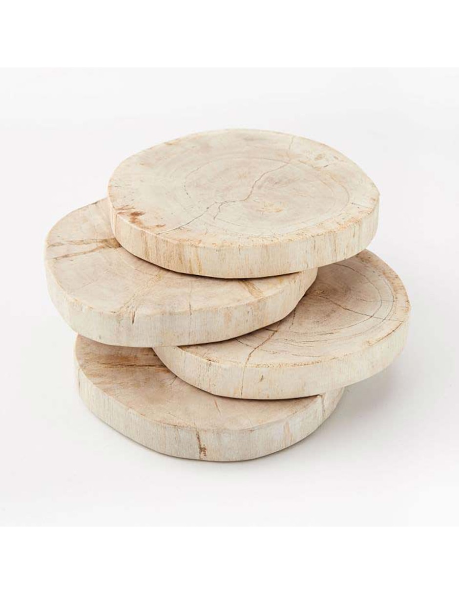Set de portavasos Petrified de madera 4 piezas