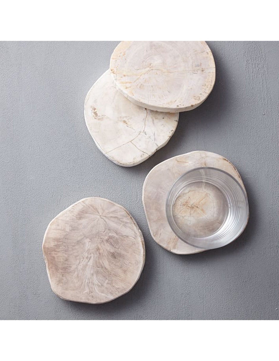 Set de portavasos Petrified de madera 4 piezas