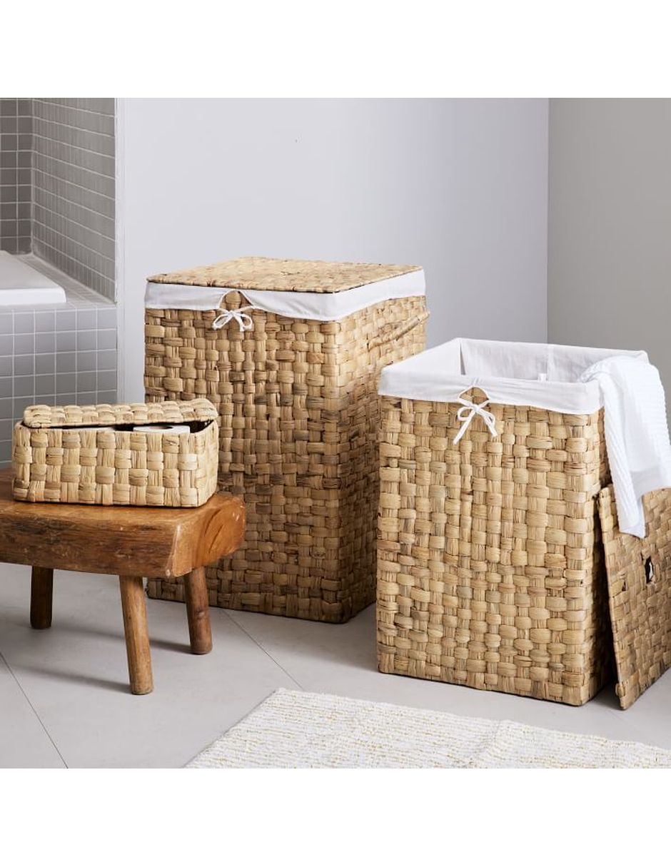 Canasto multiusos Rounded Weave de jacinto de agua