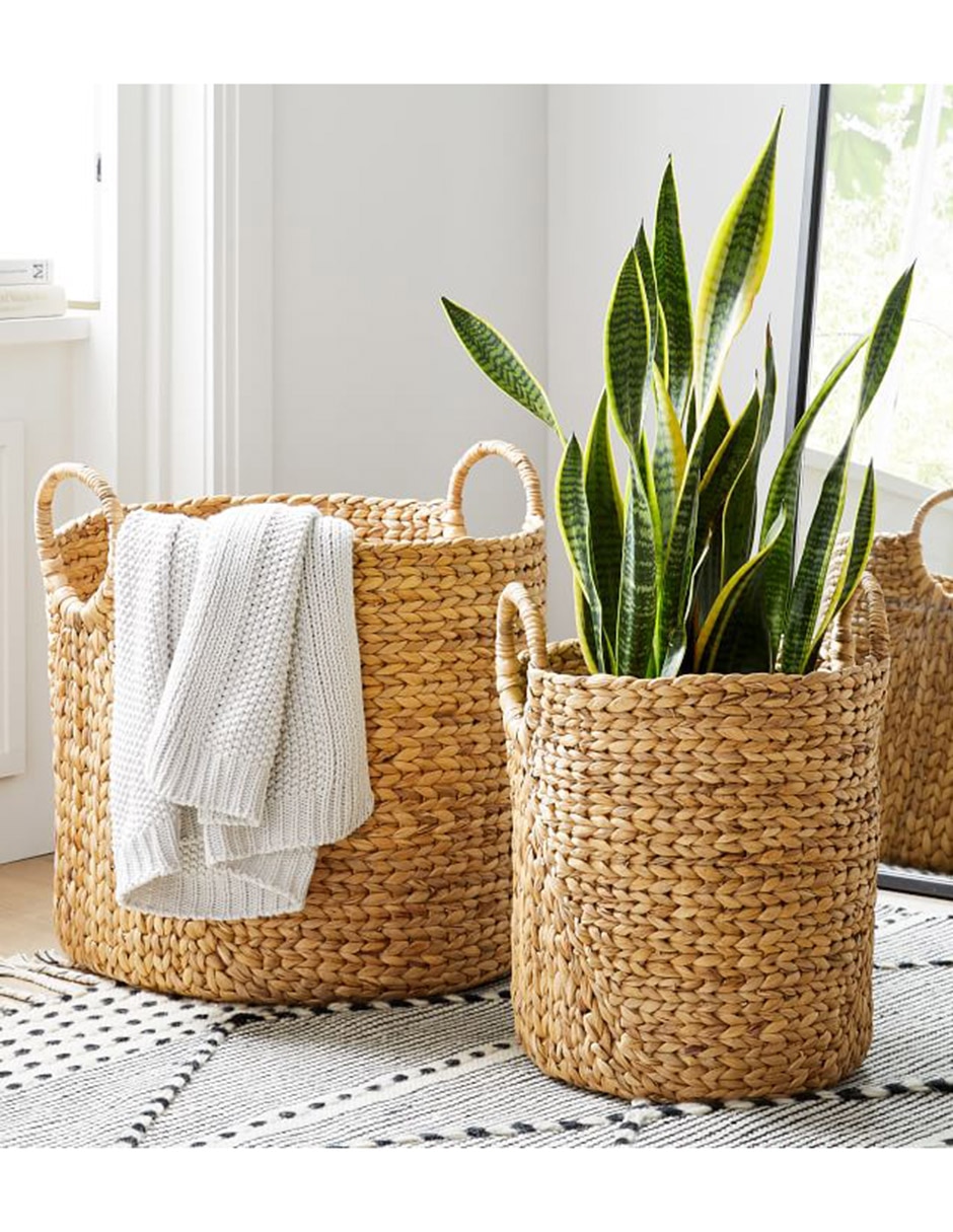 Canasto multiusos Curved Baskets de jacinto de agua 2