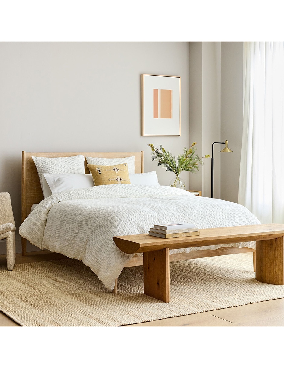 Cama mid-century de madera individual Cama mid-century de madera individual