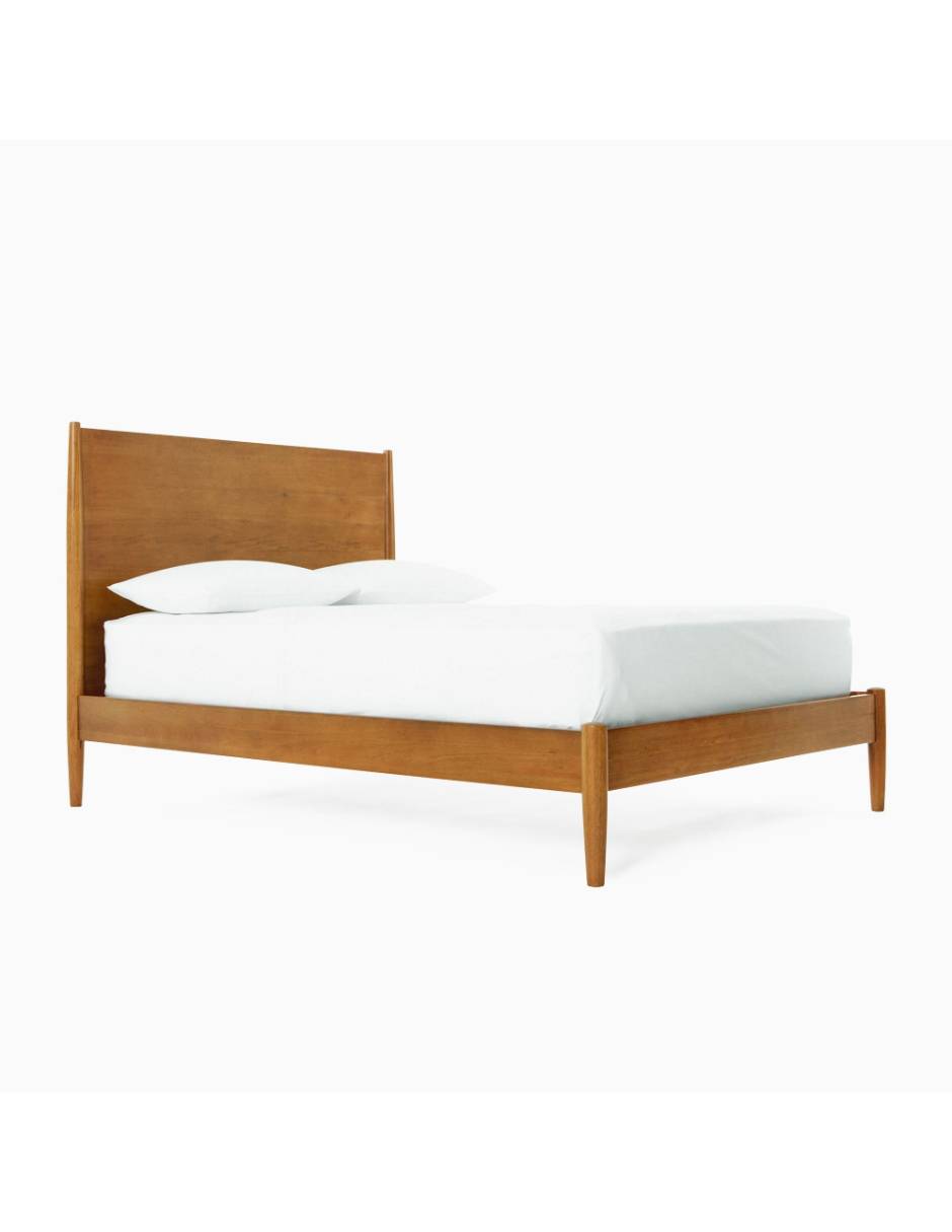 Cama mid-century de madera individual 2