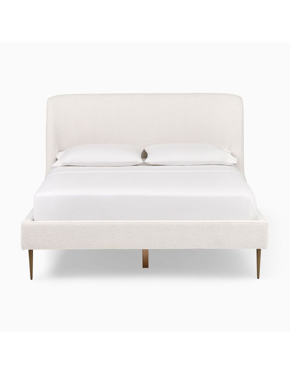 Cama lana upholstered de madera queen size