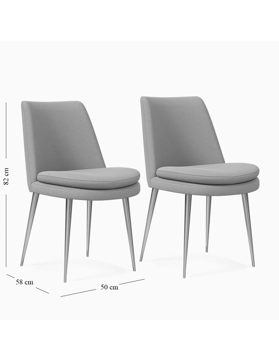 Set de sillas 2 piezas Finley Low-Back de metal 2