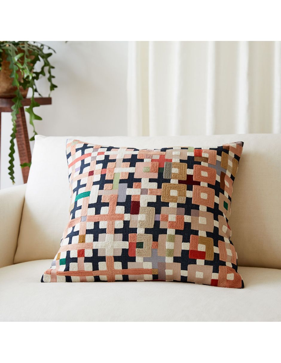 Funda cojín Crewel Patchwork