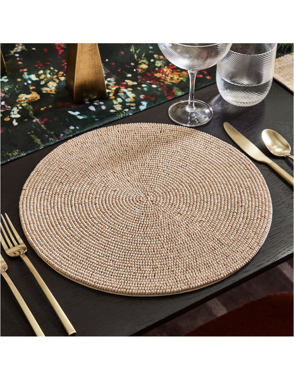 Mantel individual redondo Beaded Linens Mantel individual redondo Beaded Linens
