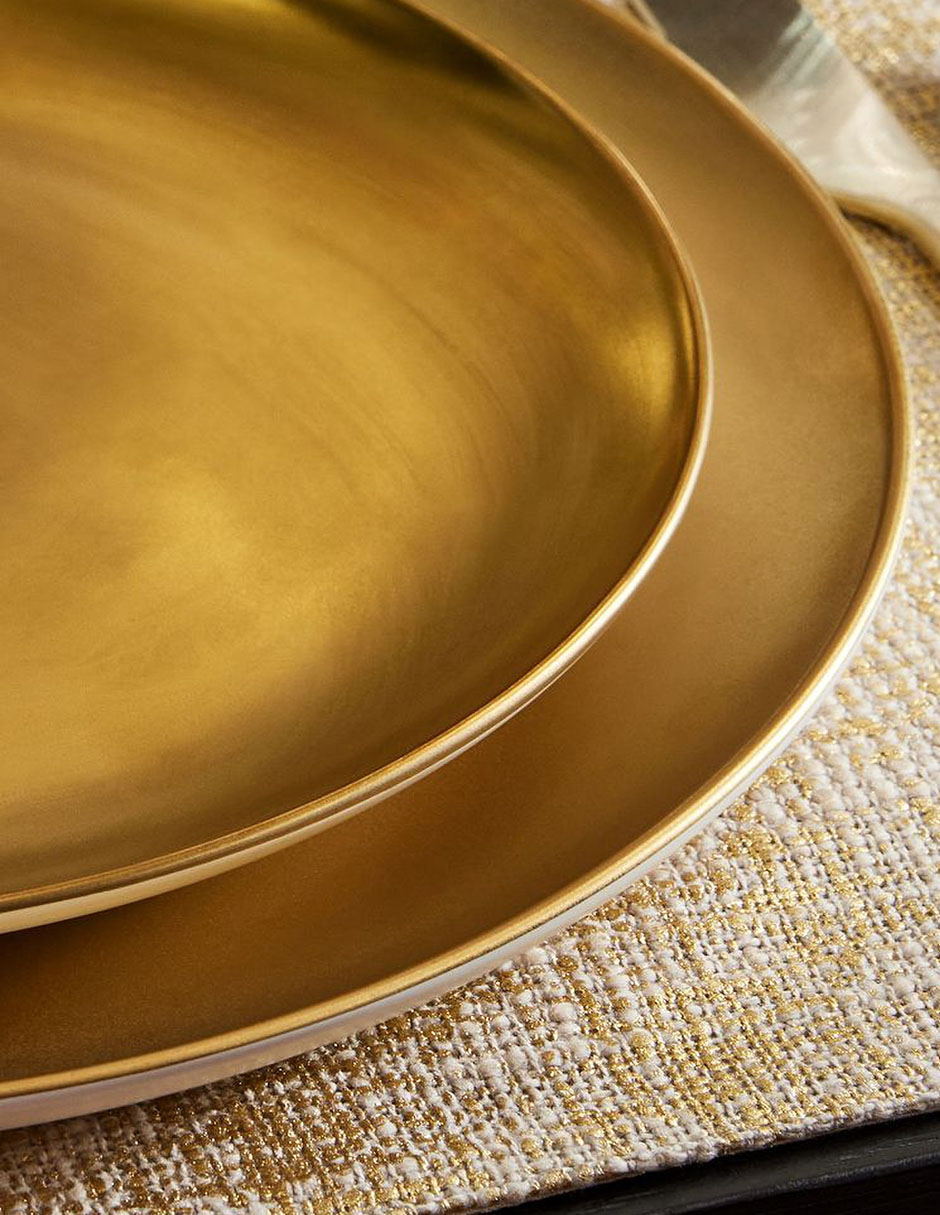 Plato trinche Pure Metallic Dinnerware Collect de gres 3