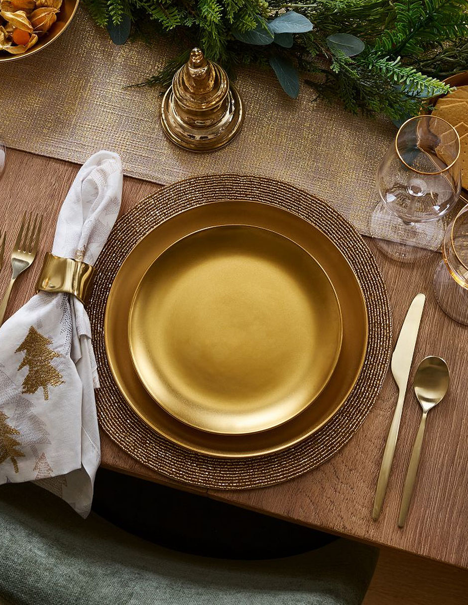 Plato trinche Pure Metallic Dinnerware Collect de gres 4