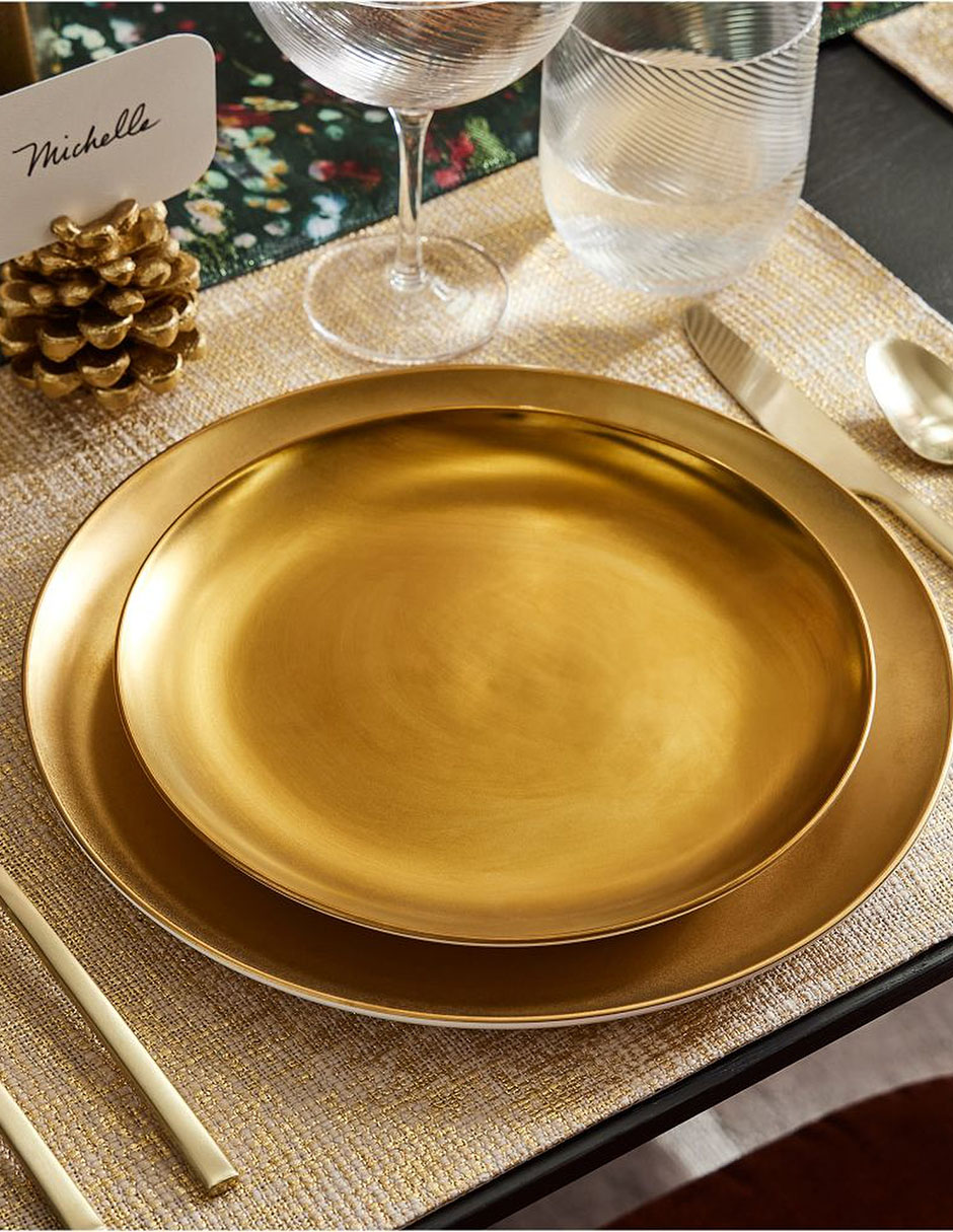 Plato trinche Pure Metallic Dinnerware Collect de gres 5