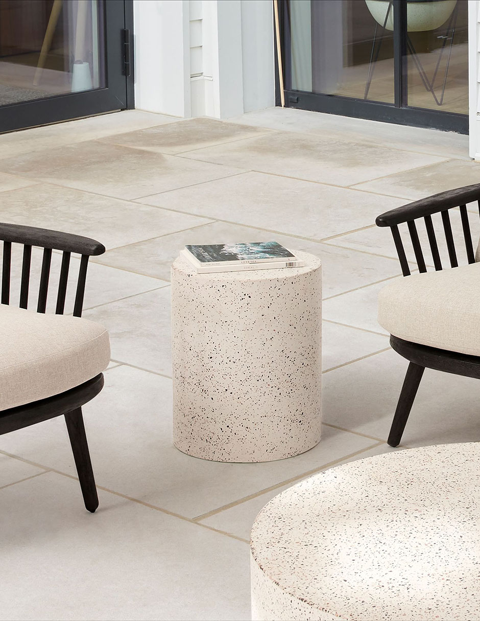 Mesa auxiliar terrazzo drum