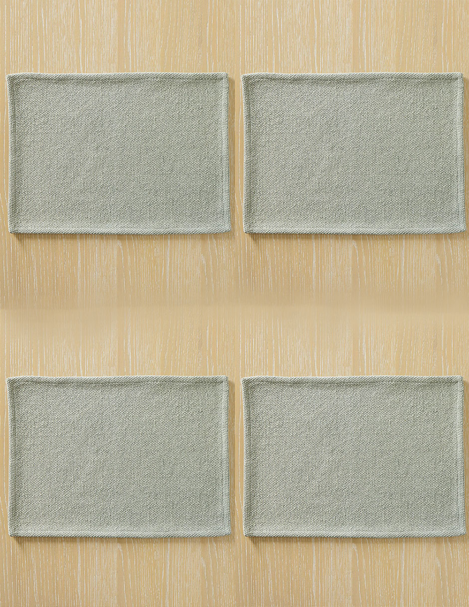 Set mantel rectangular de algodón Textured Canvas