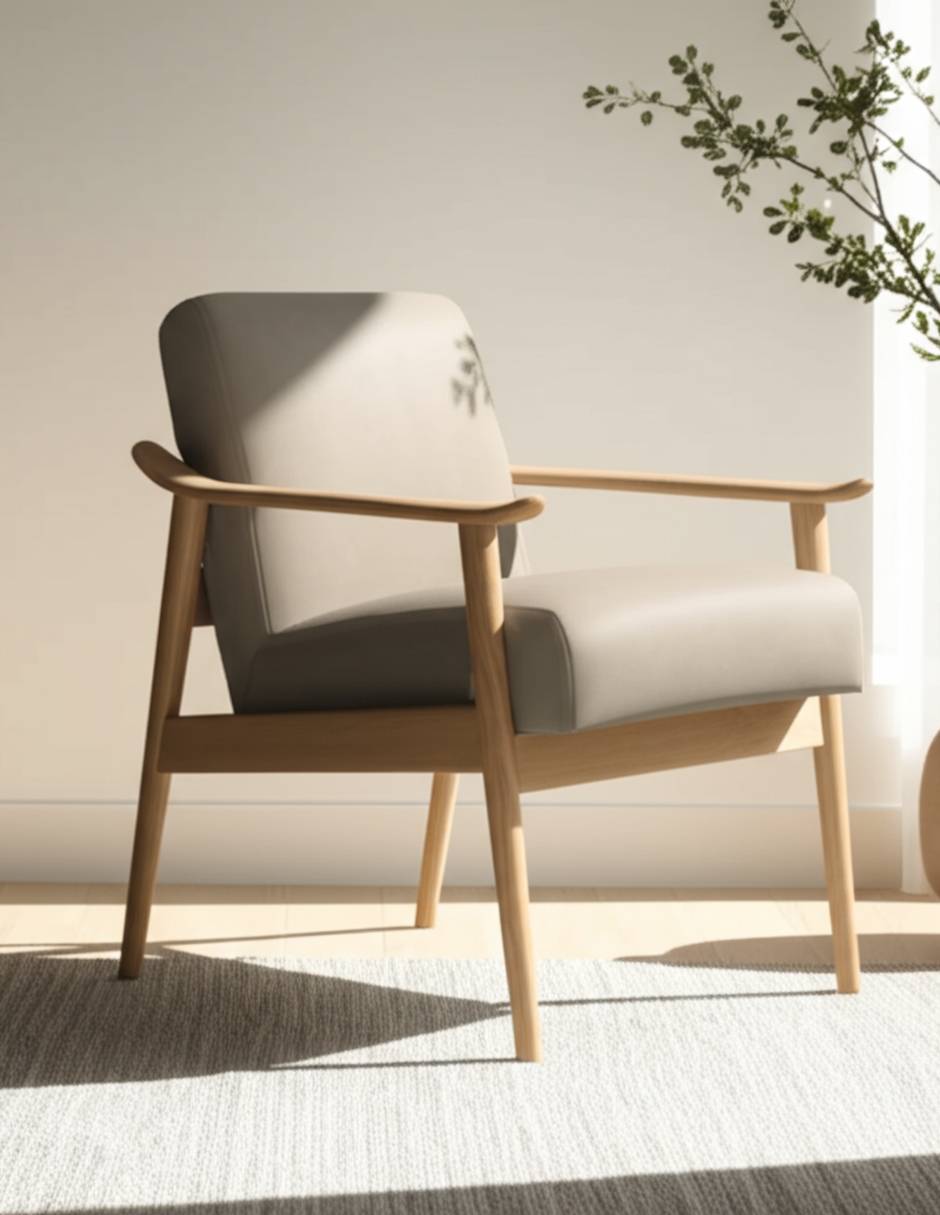 Sillón Mid Century de piel