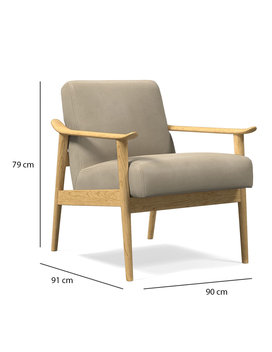 Sillón Mid Century de piel