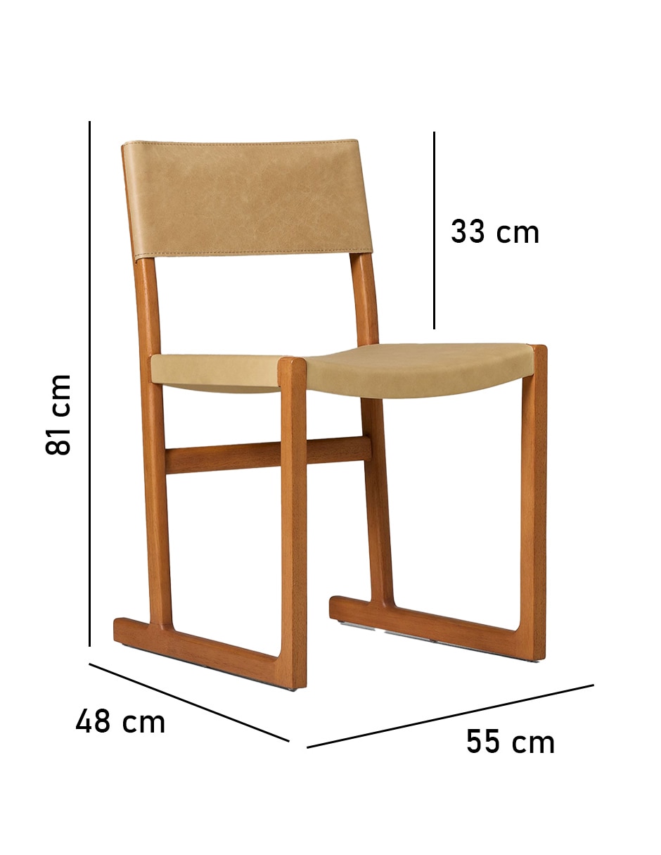 Silla Clyde de madera encino