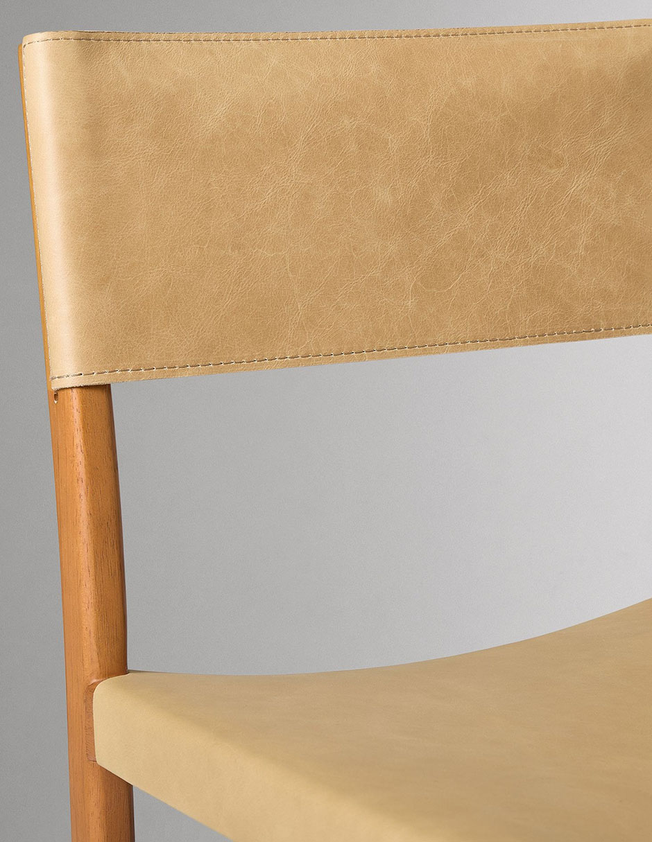 Silla Clyde de madera encino