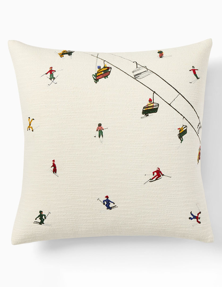Funda de cojín Embroidered Skiers