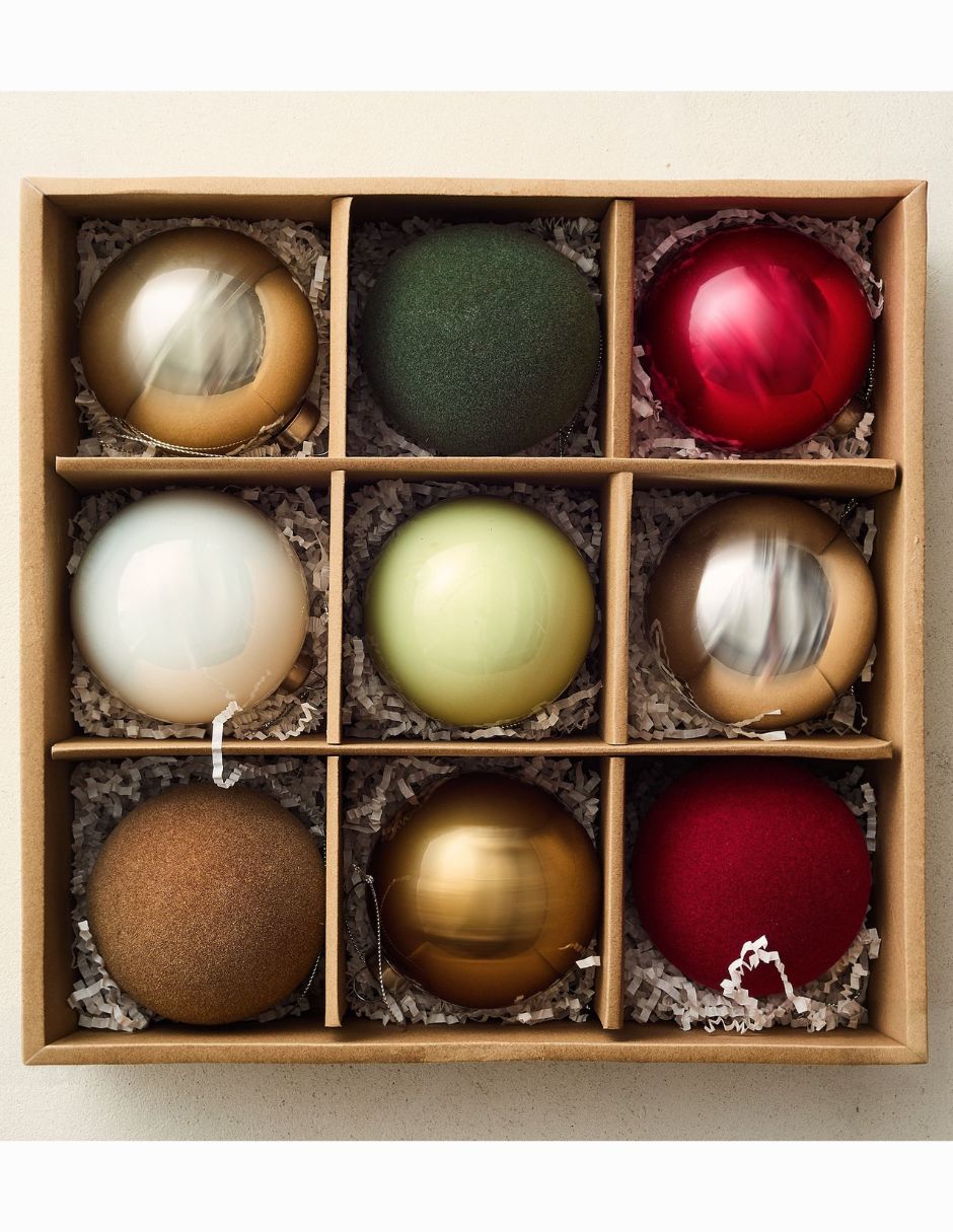 Set esferas navideñas Modern Lodge Glass 9 piezas