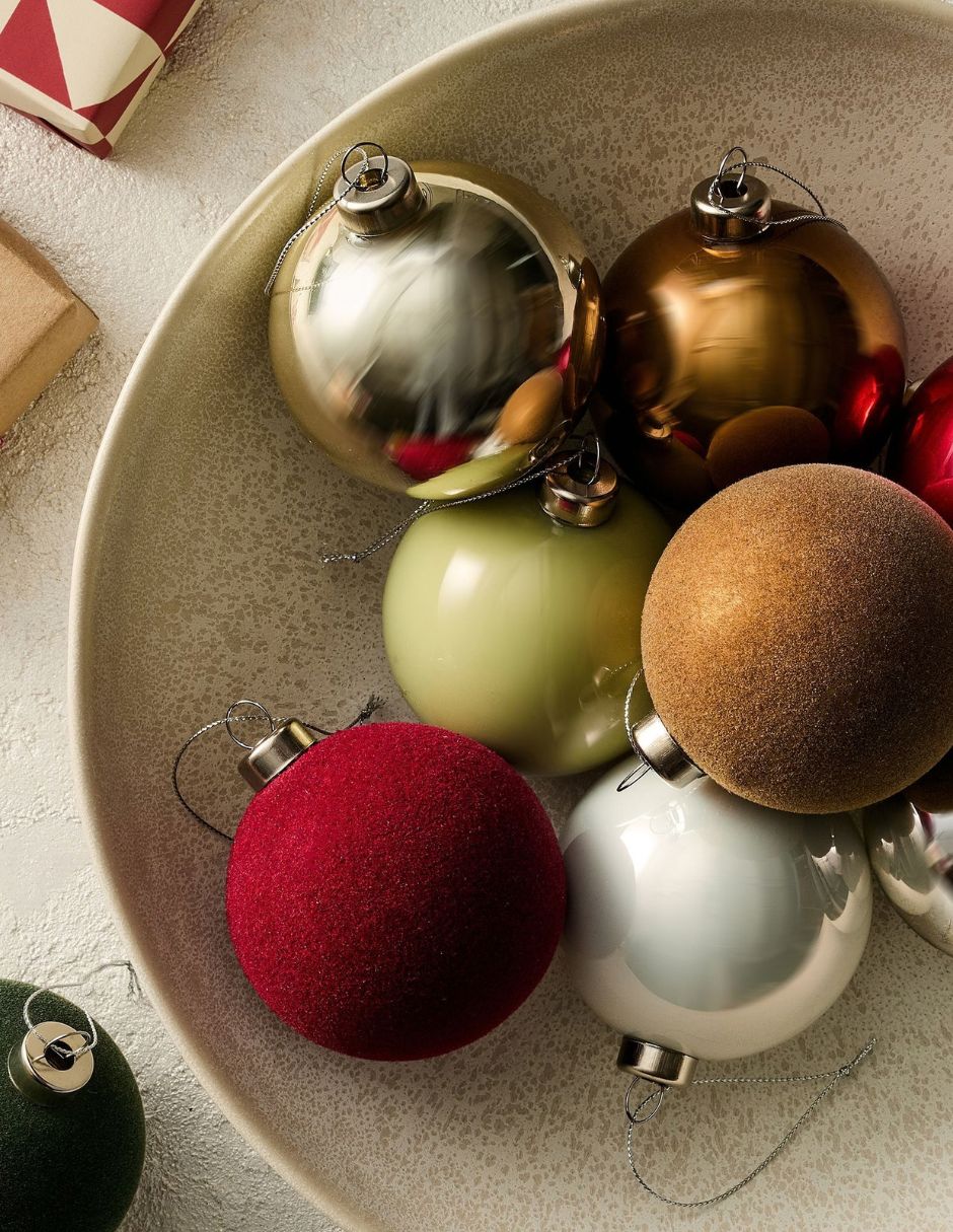 Set esferas navideñas Modern Lodge Glass 9 piezas 6