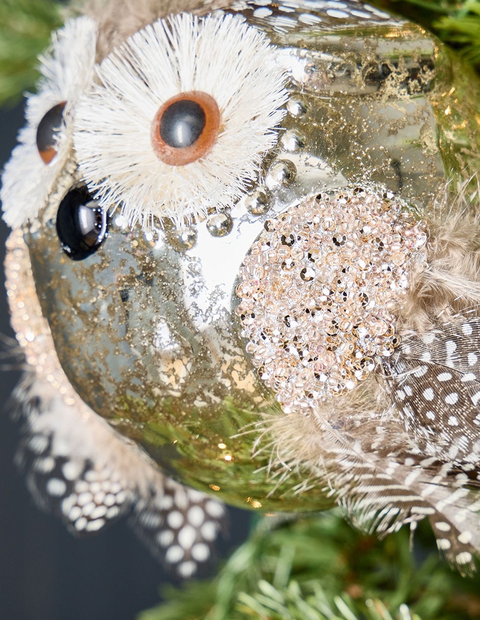 Ornamento navideño de búho Glass 2