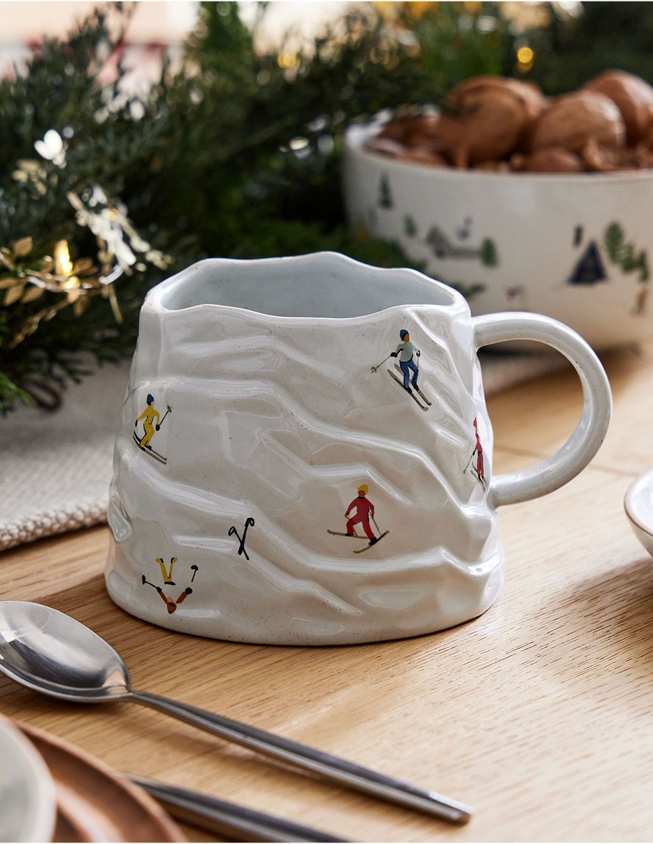 Taza americana Holiday Skiers 3