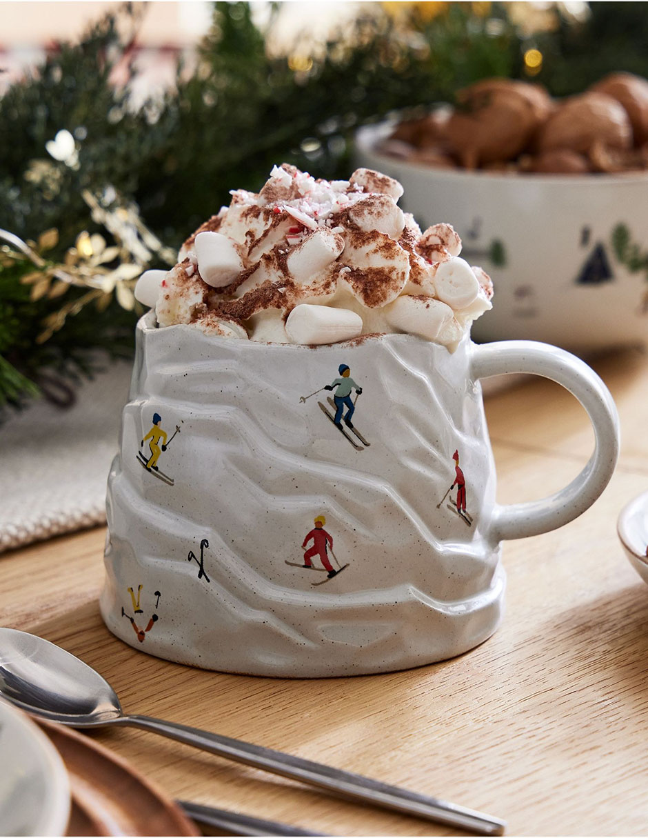 Taza americana Holiday Skiers 4