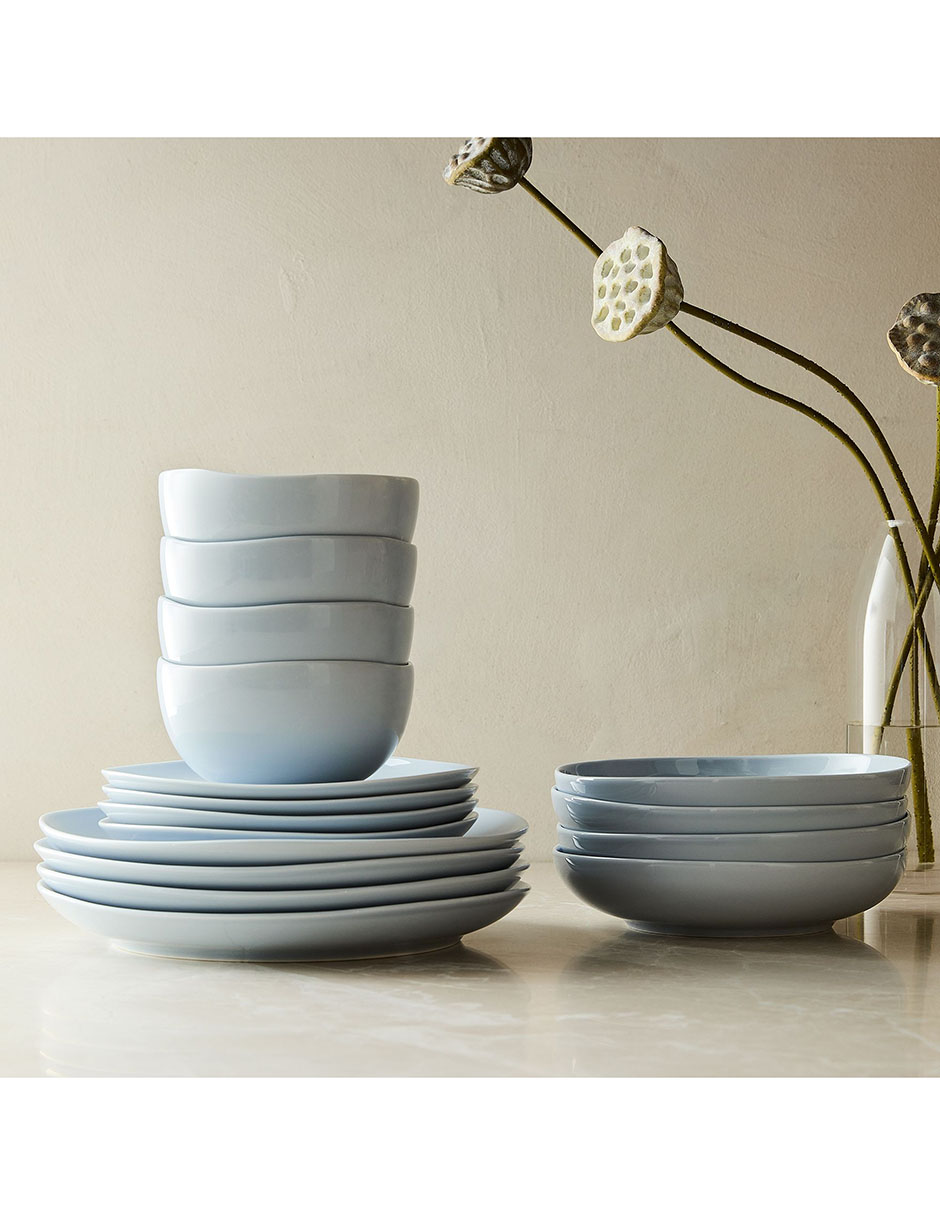 Set platos trinche Organic de porcelana 4 piezas