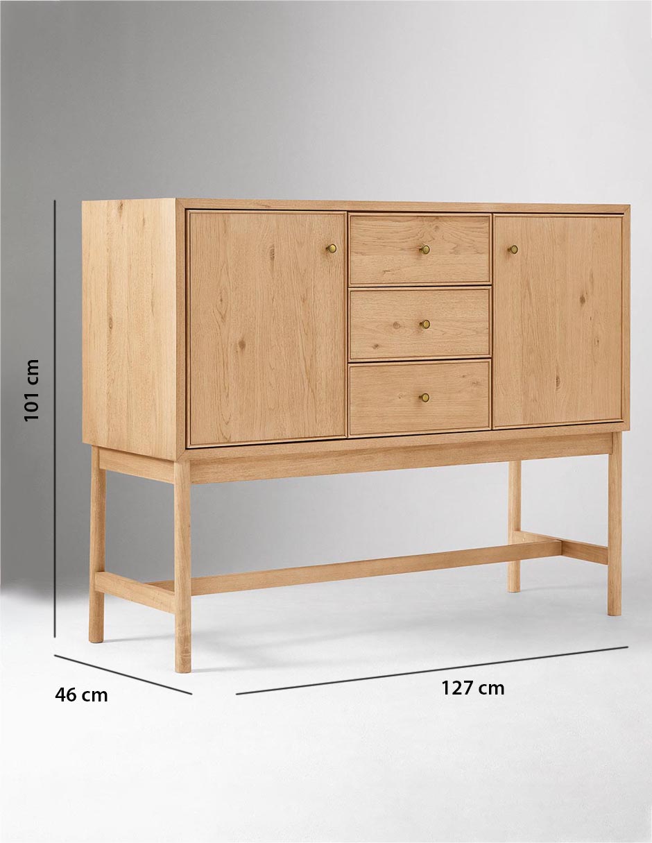 Buffet Siobhan de madera roble 7