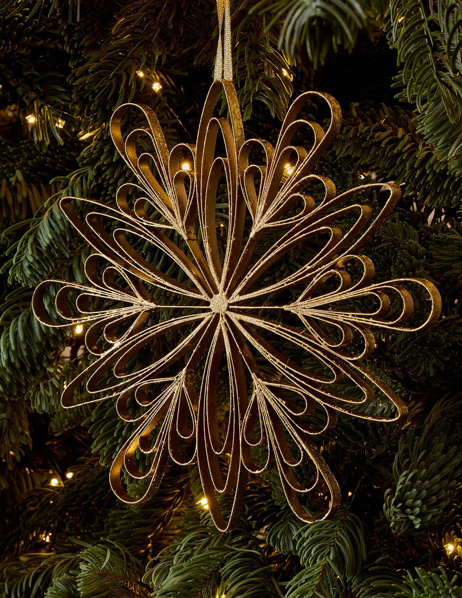 Ornamento Navidad copo de nieve Metal Wire Snowflake