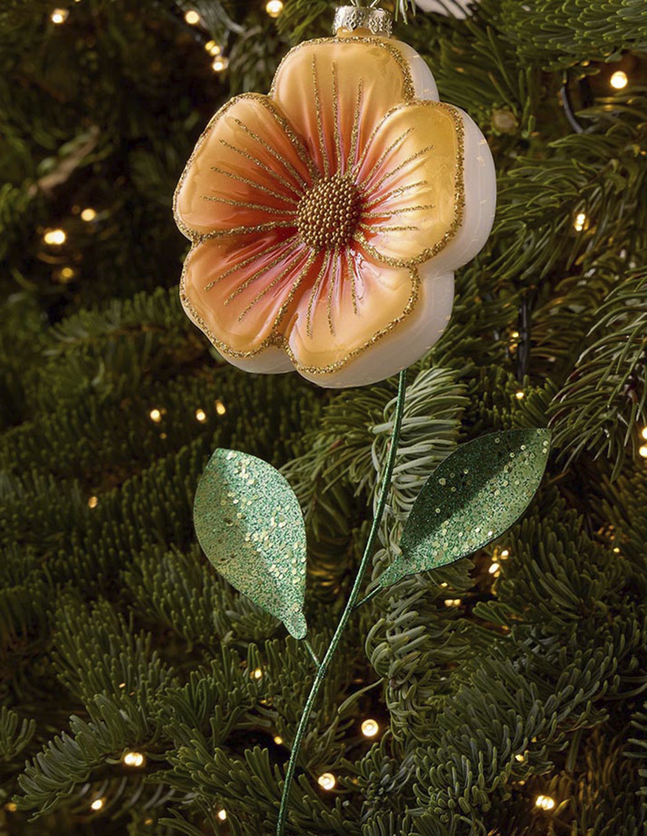 Ornamento navideño flor Hibiscus