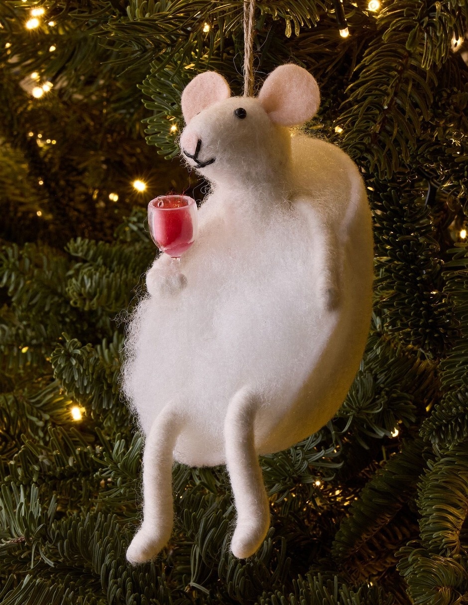 Ornamento Navidad Drinking Mice