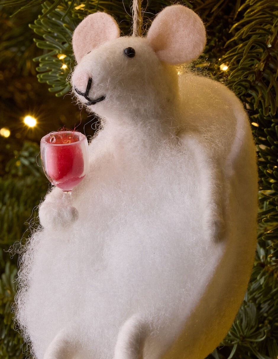 Ornamento Navidad Drinking Mice 2