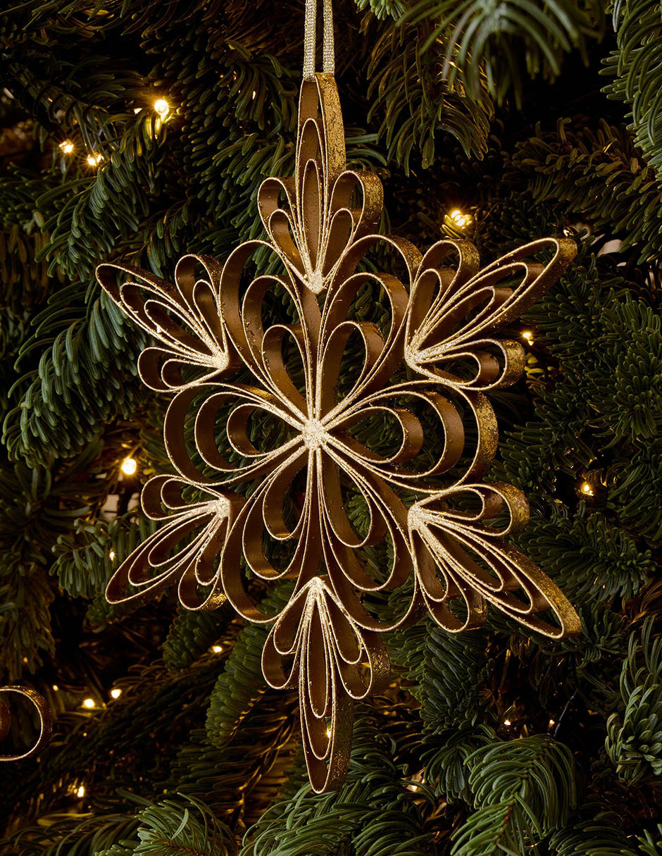 Ornamento Navidad copo de nieve Metal Wire