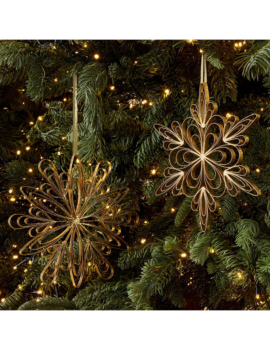 Ornamento Navidad copo de nieve Metal Wire 2