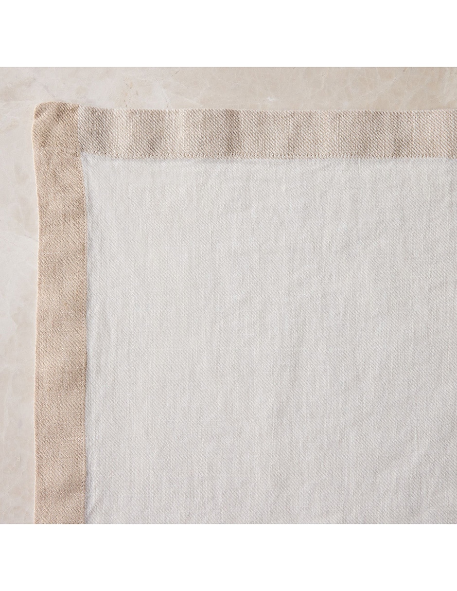 Mantel rectangular de lino Contrast Border