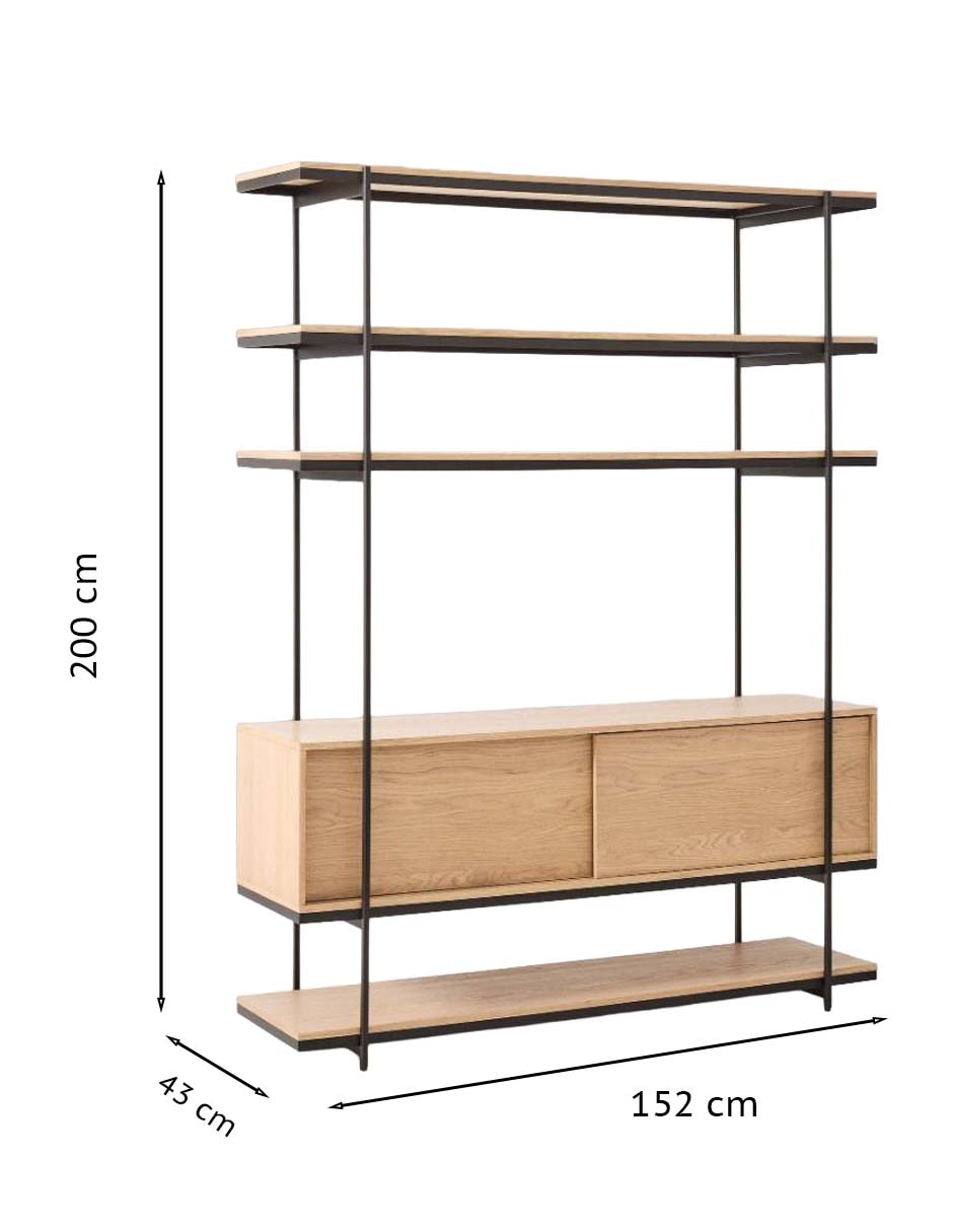 Librero armable Pierce de madera 8