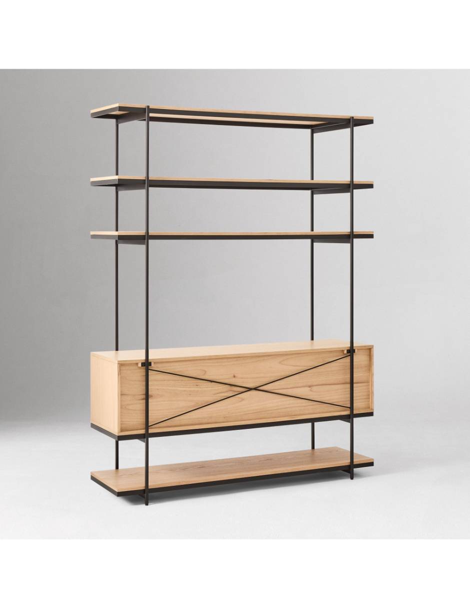 Librero armable Pierce de madera 7