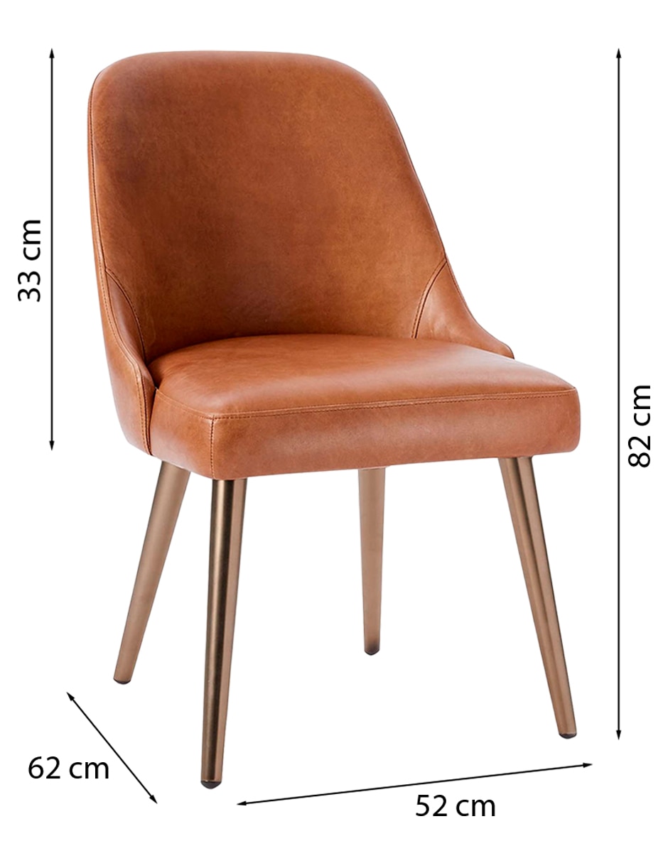 Silla sin brazos Mid-Century de piel 5