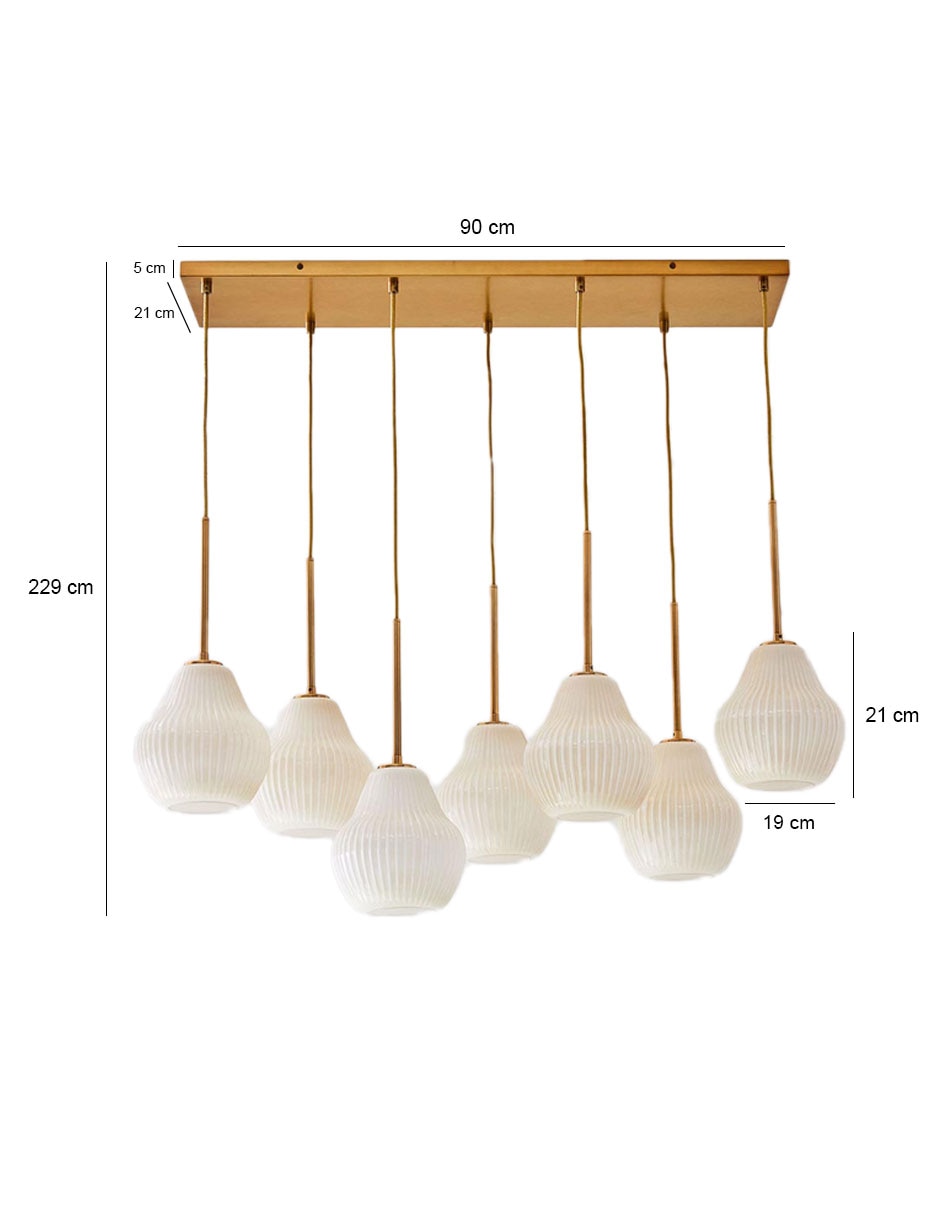 Lámpara colgante incandescente y LED Sculptural 7 piezas 6