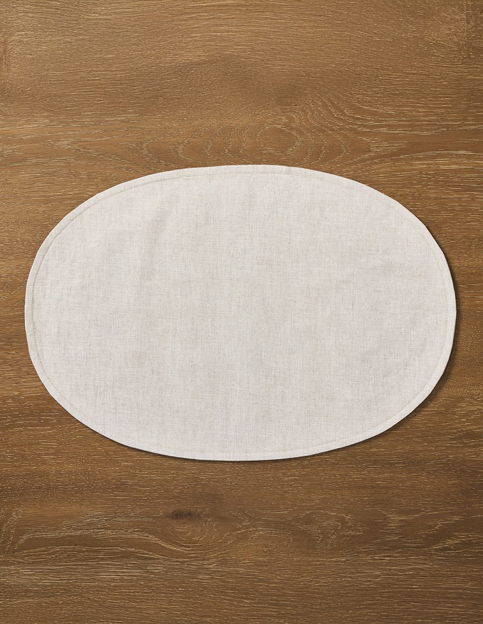 Set mantel ovalado de lino European Linen Set mantel ovalado de lino European Linen