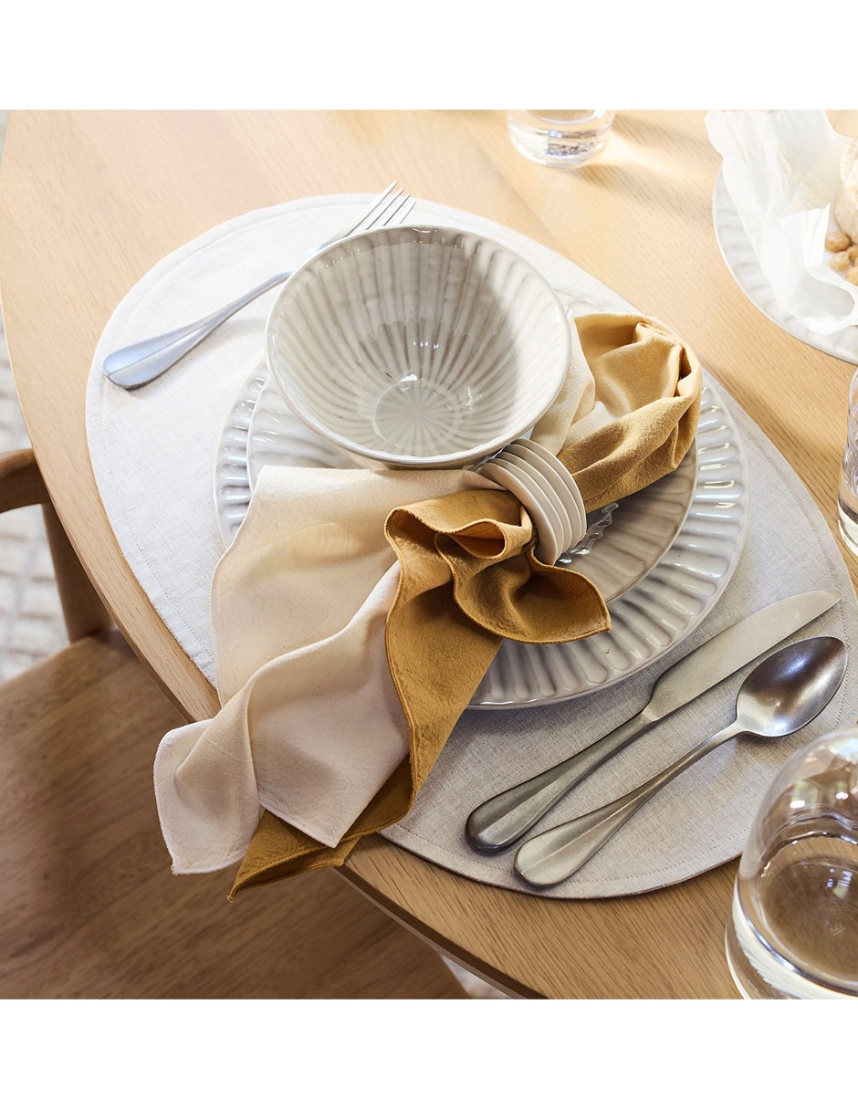 Set mantel ovalado de lino European Linen
