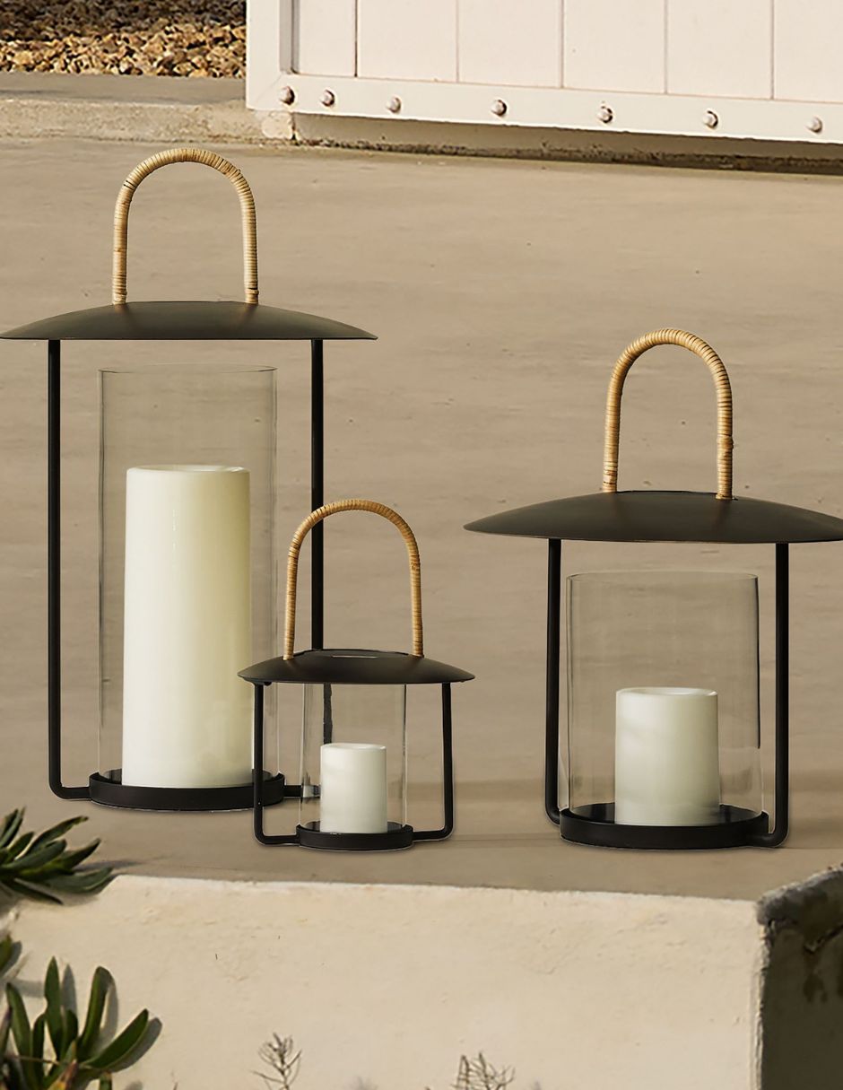 PORTAVELA METAL AND RATTAN 2