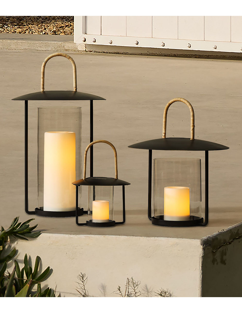PORTAVELA METAL AND RATTAN 2